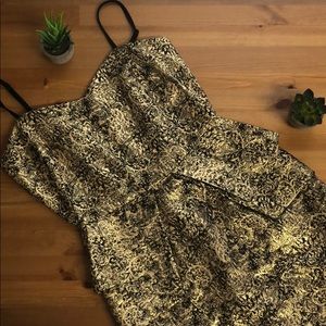 Sugarlips Metallic Gold and Black Mini Dress